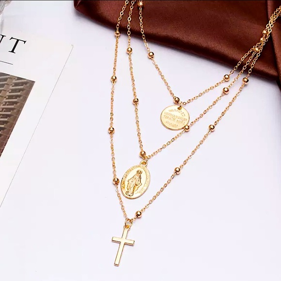 ⚜️[𝟯/$𝟮𝟴]⚜️3 Layered Gold Boho Choker NEW - Picture 5 of 12